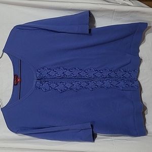 Merona embroidered cardigan  shirtsleeve XXL periwinkle blue with hook clasp